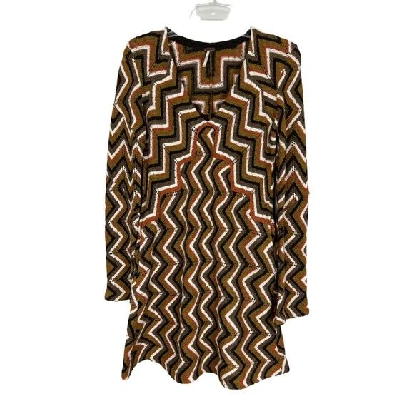 brown chevron dress Brown Chevron Halter Neck Knit Halter Maxi Dress main image 0